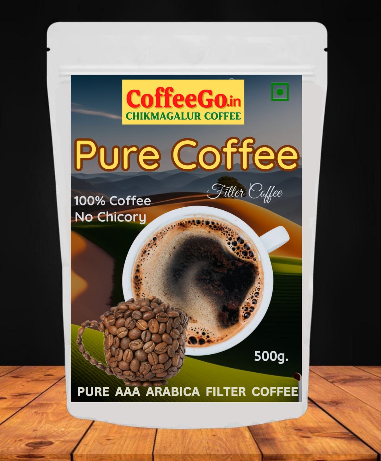 Pure Coffee, PURE ARABICA AAA Beans Filter Coffee Powder Without Chicory. | Chikmagalur Coffee | Panduranga Coffee.| CoffeeGo
