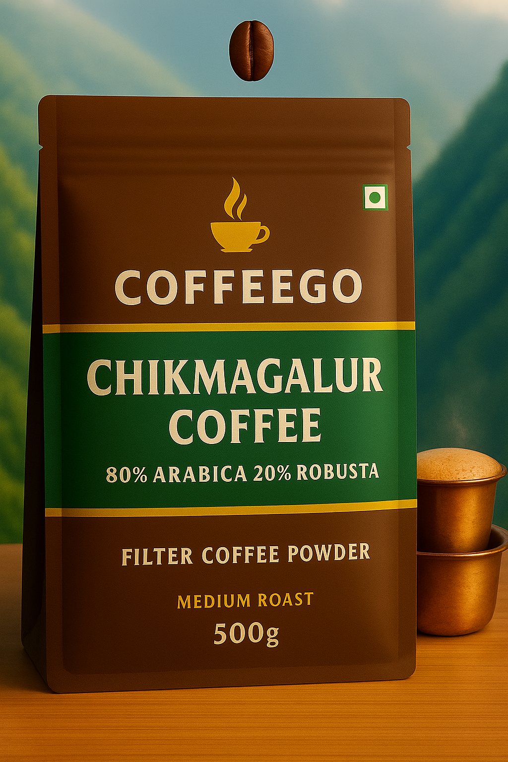 80% Arabica | 20% Robusta, CoffeeGo - Chikmagalur Coffee (100% Pure Coffee)