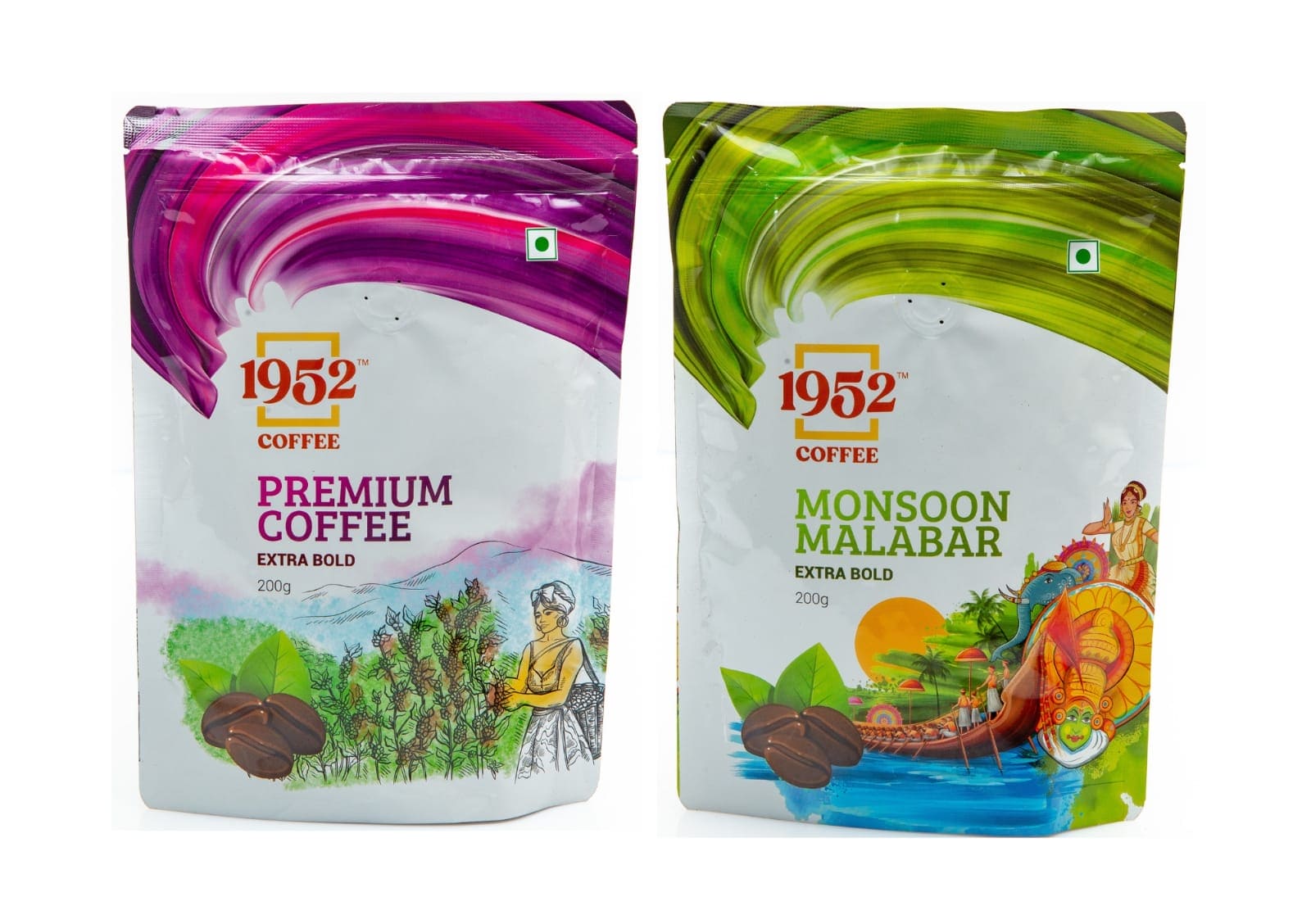 COMBO Mansoon Malabar & Premium Coffee - 1952 Coffee (200g×2)