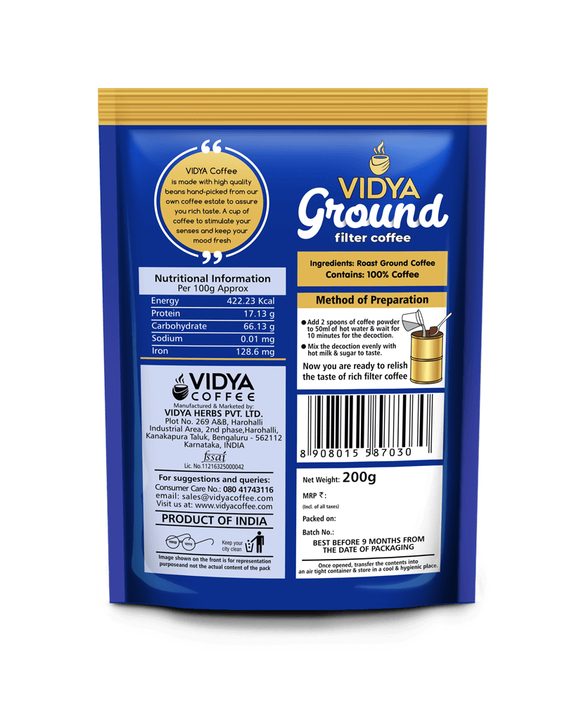 Ultra Premium, Vidya Filter Coffee 1kg(200g×5)