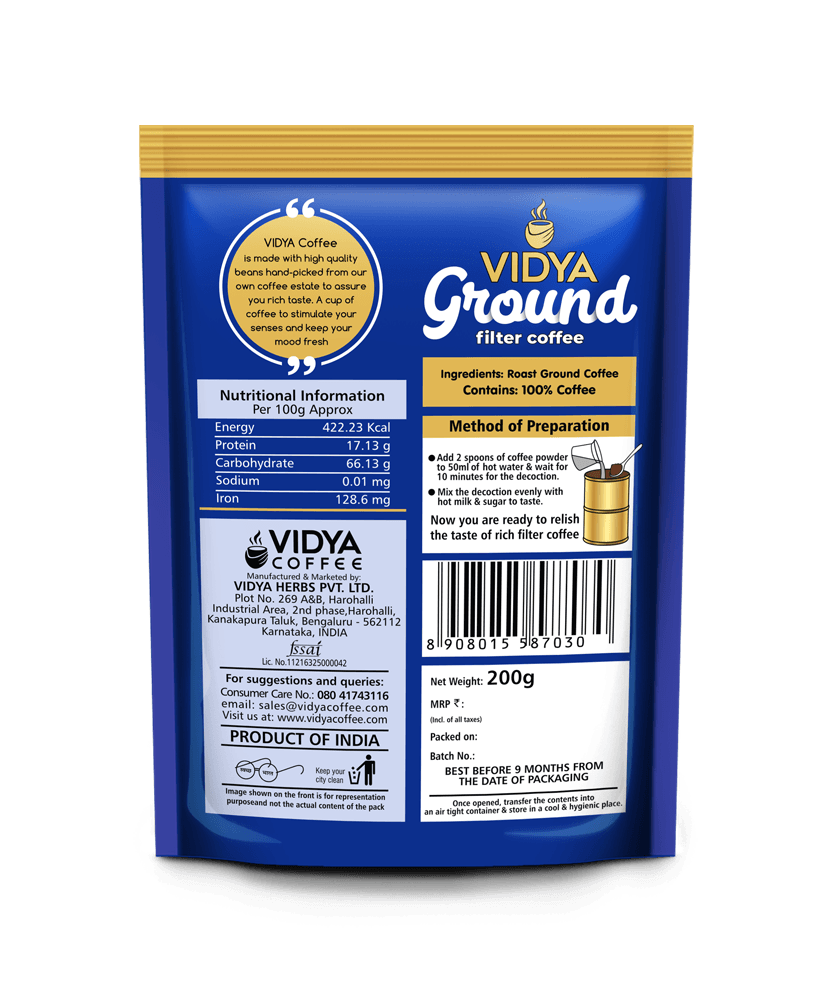 Ultra Premium, Vidya Filter Coffee 1kg(200g×5), photo 4 of 4