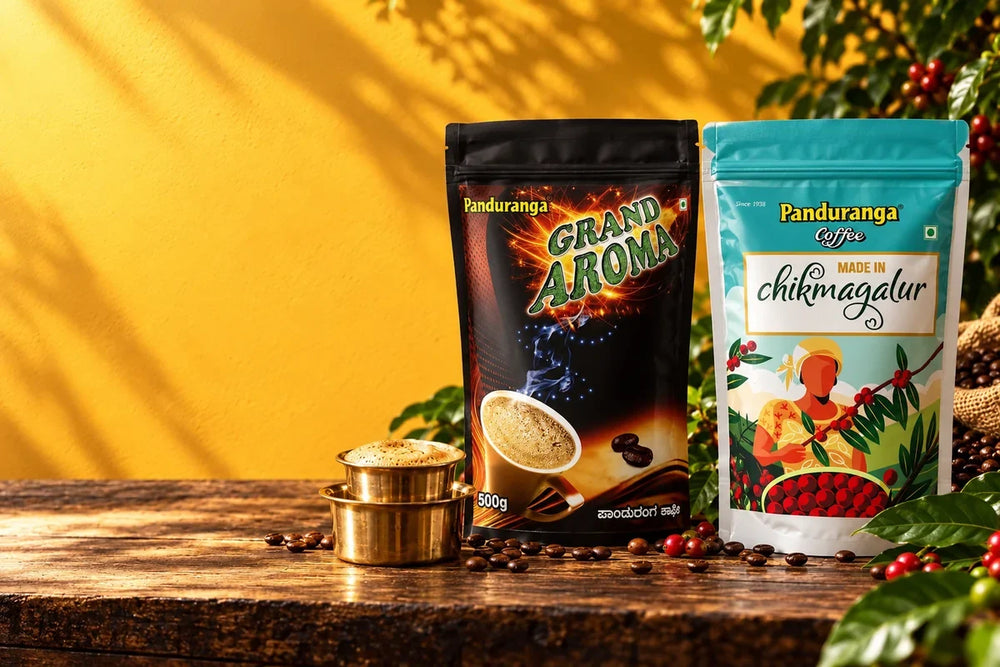 Panduranga Coffee packs: Grand Aroma and Made in Chikmagalur
