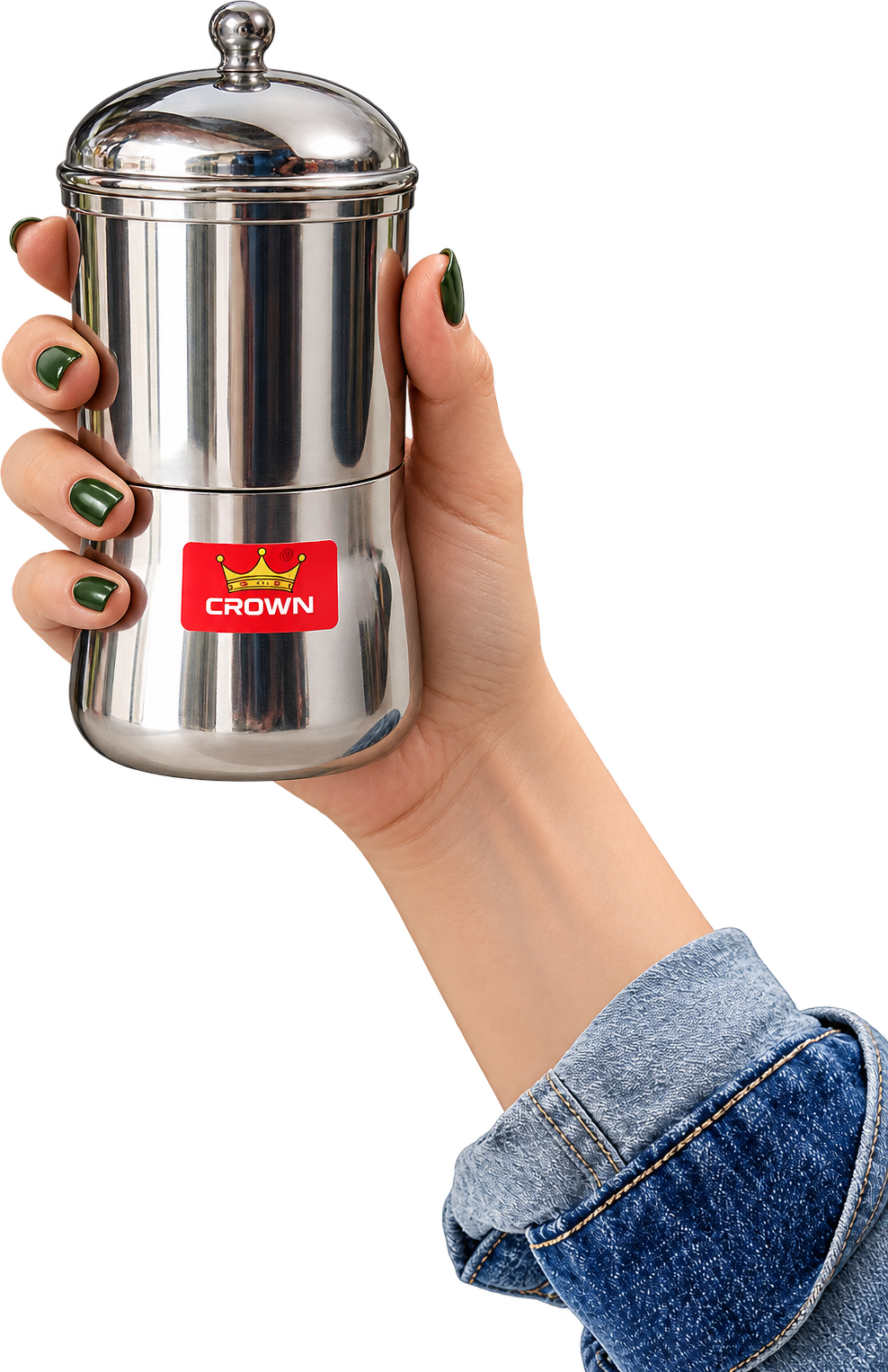 A hand holding the coffee