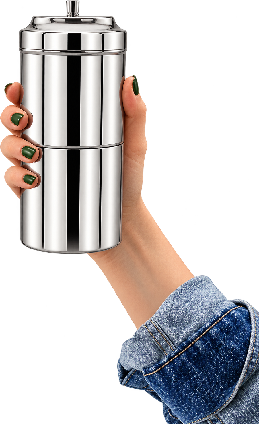 A hand holding the coffee