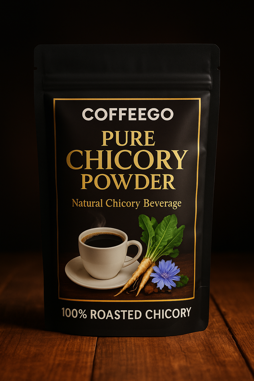 CoffeeGo Pure Chicory Powder – 100% Roasted Chicory

Experience the rich, earthy taste of tradition with CoffeeGo Pure Chicory Powder, made from 100% premium roasted chicory roots. Known for its naturally caffeine-free properties, chicory has been cherished for centuries as a wholesome coffee alternative and blend enhancer.

Our carefully roasted chicory delivers a deep, smooth flavor with subtle notes of chocolate and nuttiness, making it perfect for those who love a satisfying cup without the caffeine 